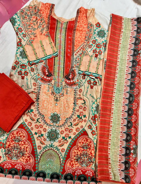 Zarmina Blush Rouge | Lawn Cotton Pakistani Suit Set