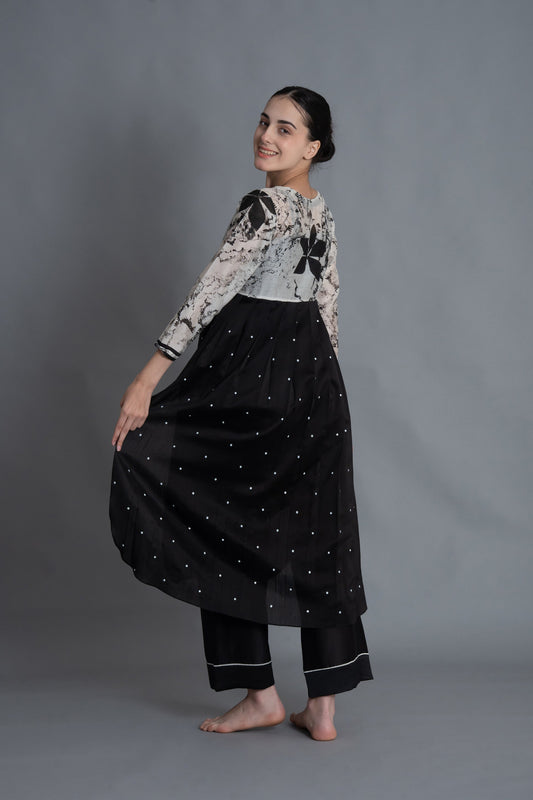 E-Mint Embroidery Dress Co-ord with Scraff