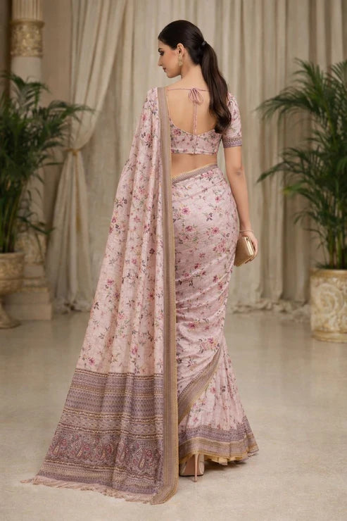 Noor-e-Gul Floral Cotton Saree
