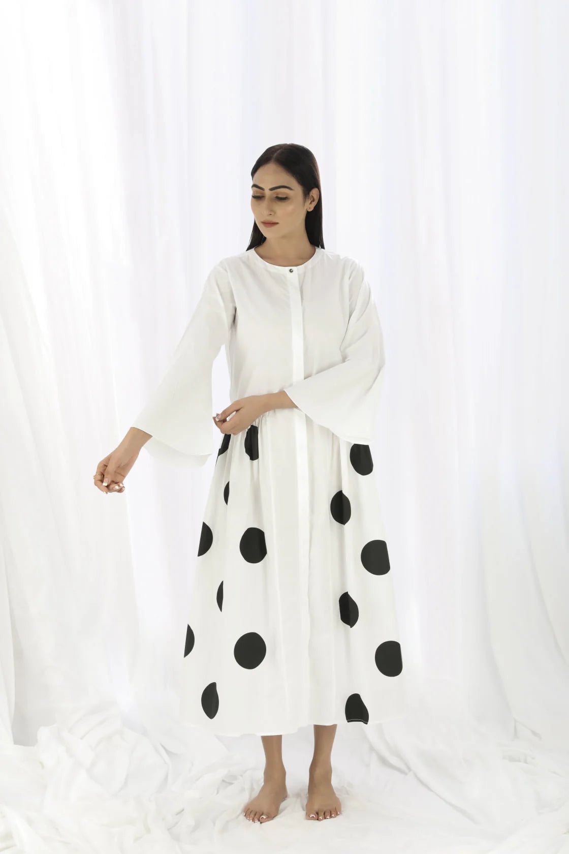 Bright White Side Gather Dress