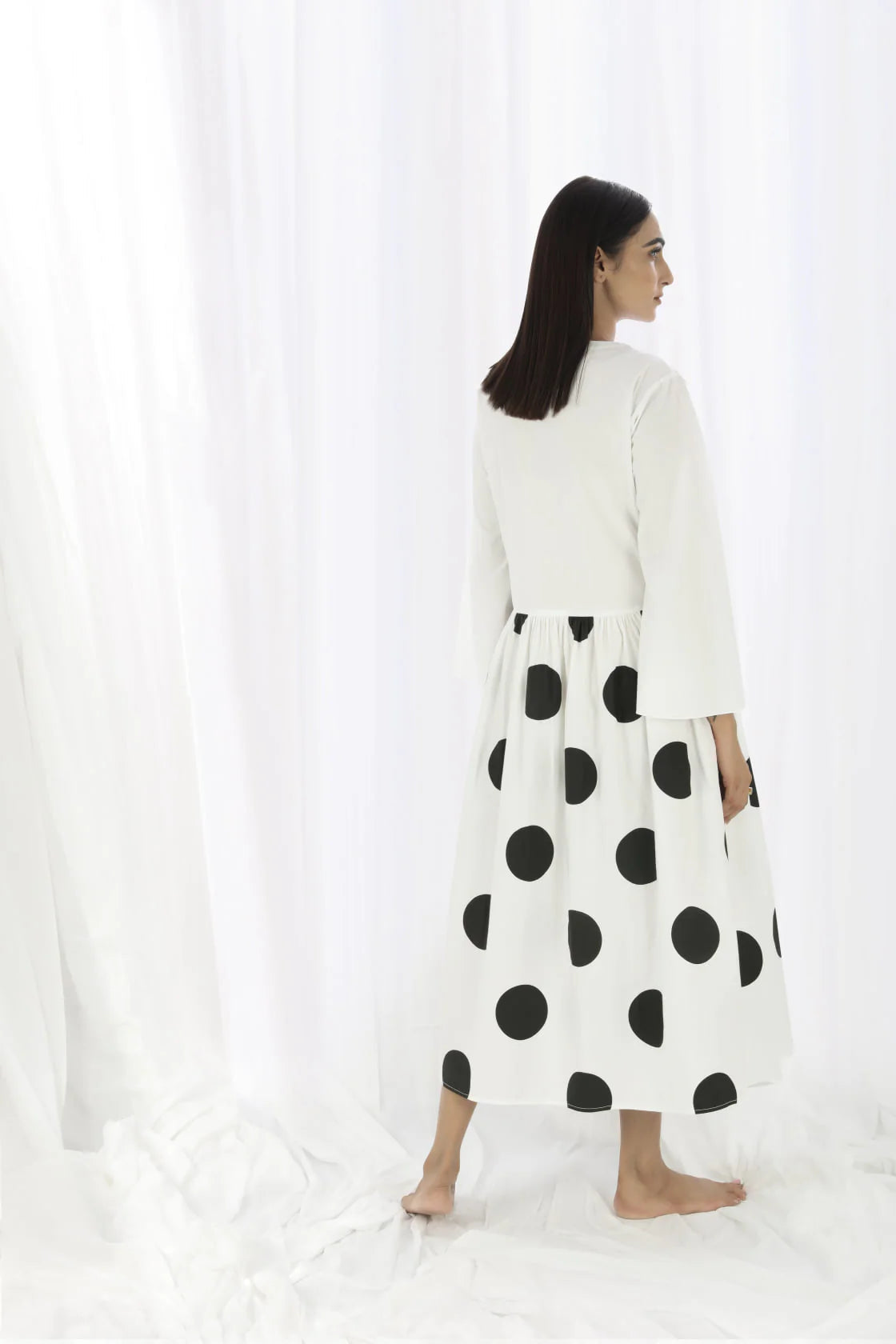 Bright White Side Gather Dress