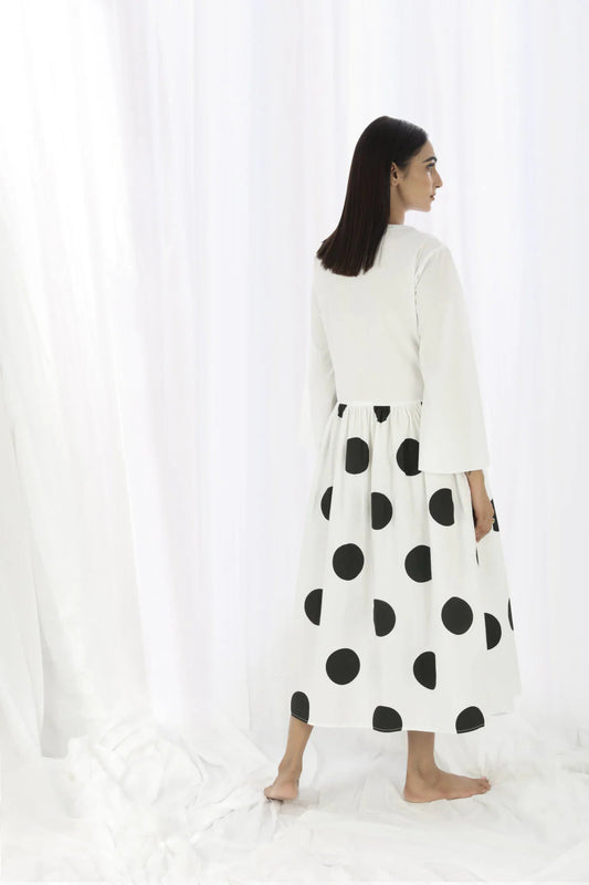 Bright White Side Gather Dress