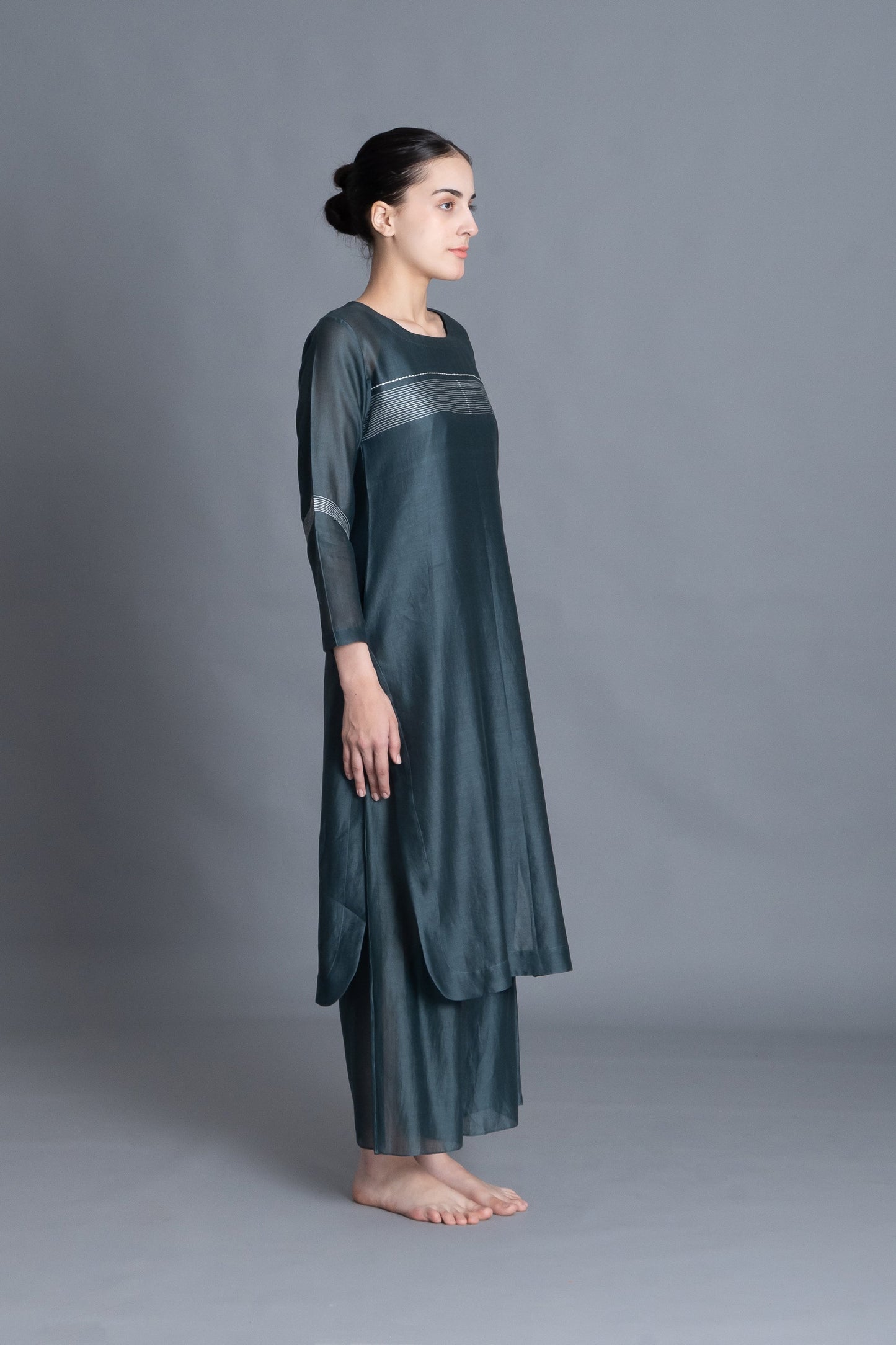 E-Mint Embroidery Dress Co-ord