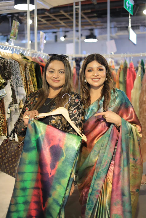 Nocturne Prism Luxe Satin Saree