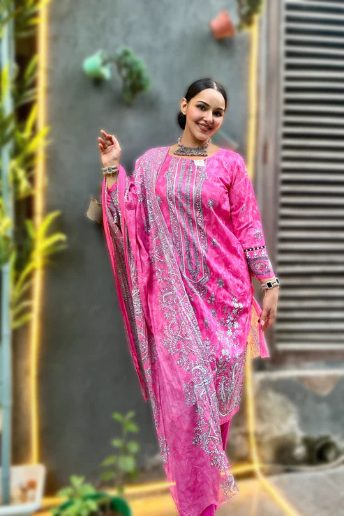 Meher Gulabi Noor | Lawn Cotton Pakistani Suit Set