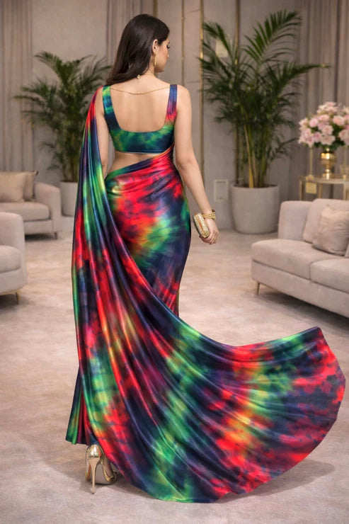 Nocturne Prism Luxe Satin Saree